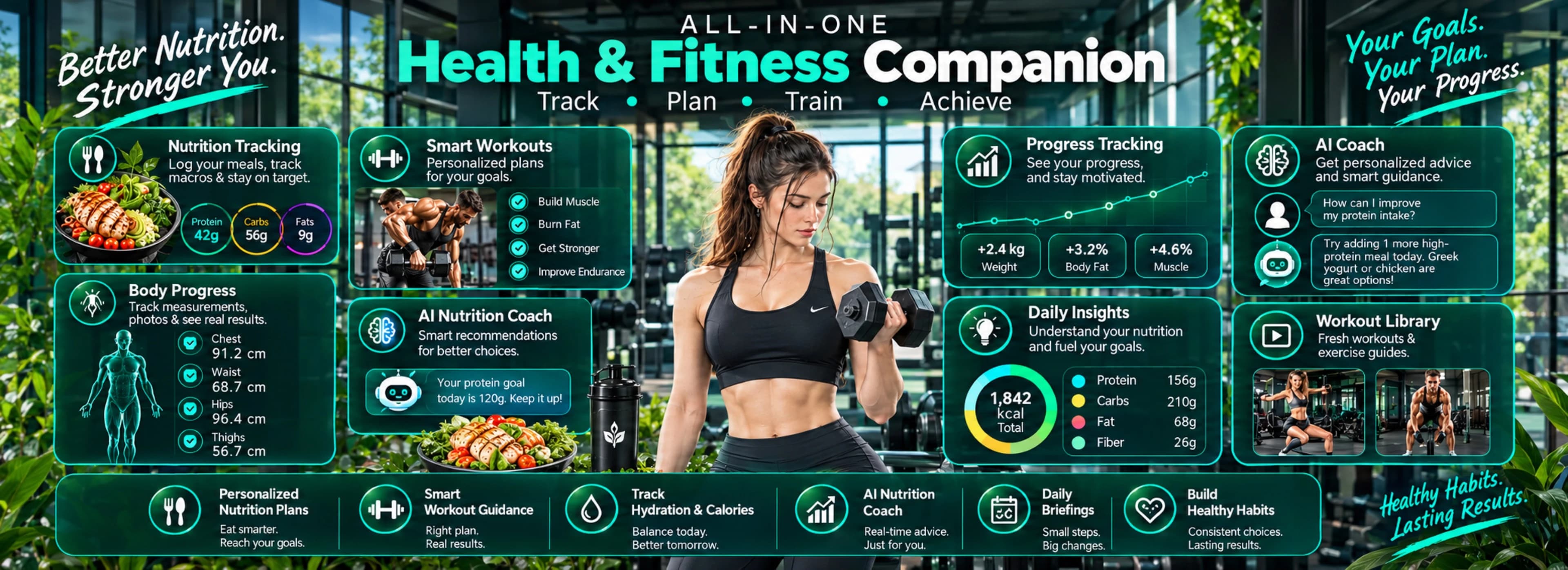 ProteinSnaps complete fitness dashboard